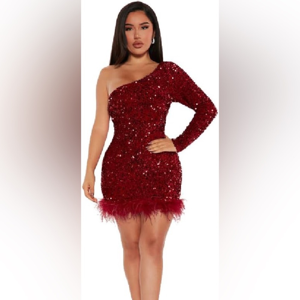 ♥️Red Sequin Dress